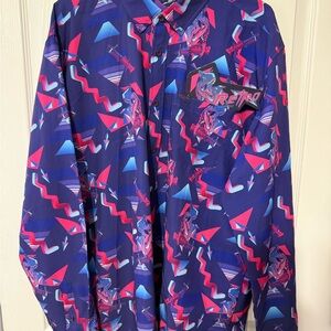 Retro Rifle Graphic Button-Up Shirt Prehistoric 2XL XXL